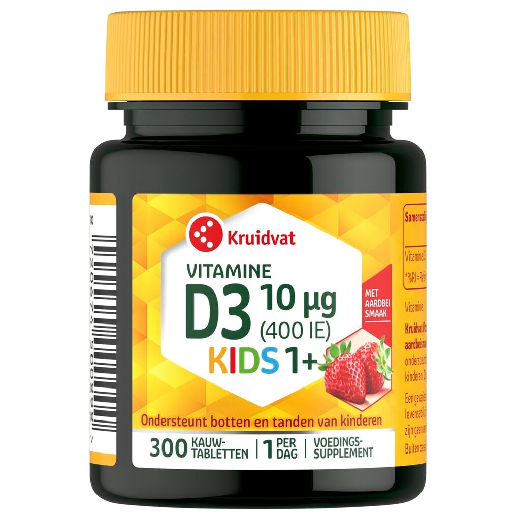 Kruidvat Kids 1+ Vitamine D3 10µg  Kauwtabletten