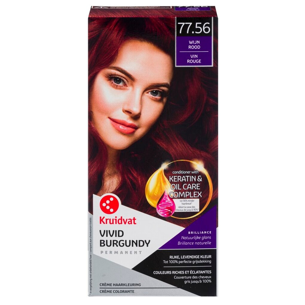 Kruidvat 77.56 Vivid Burgundy Crème Haarkleuring Kruidvat 77.56 Vivid Burgundy Crème Haarkleuring