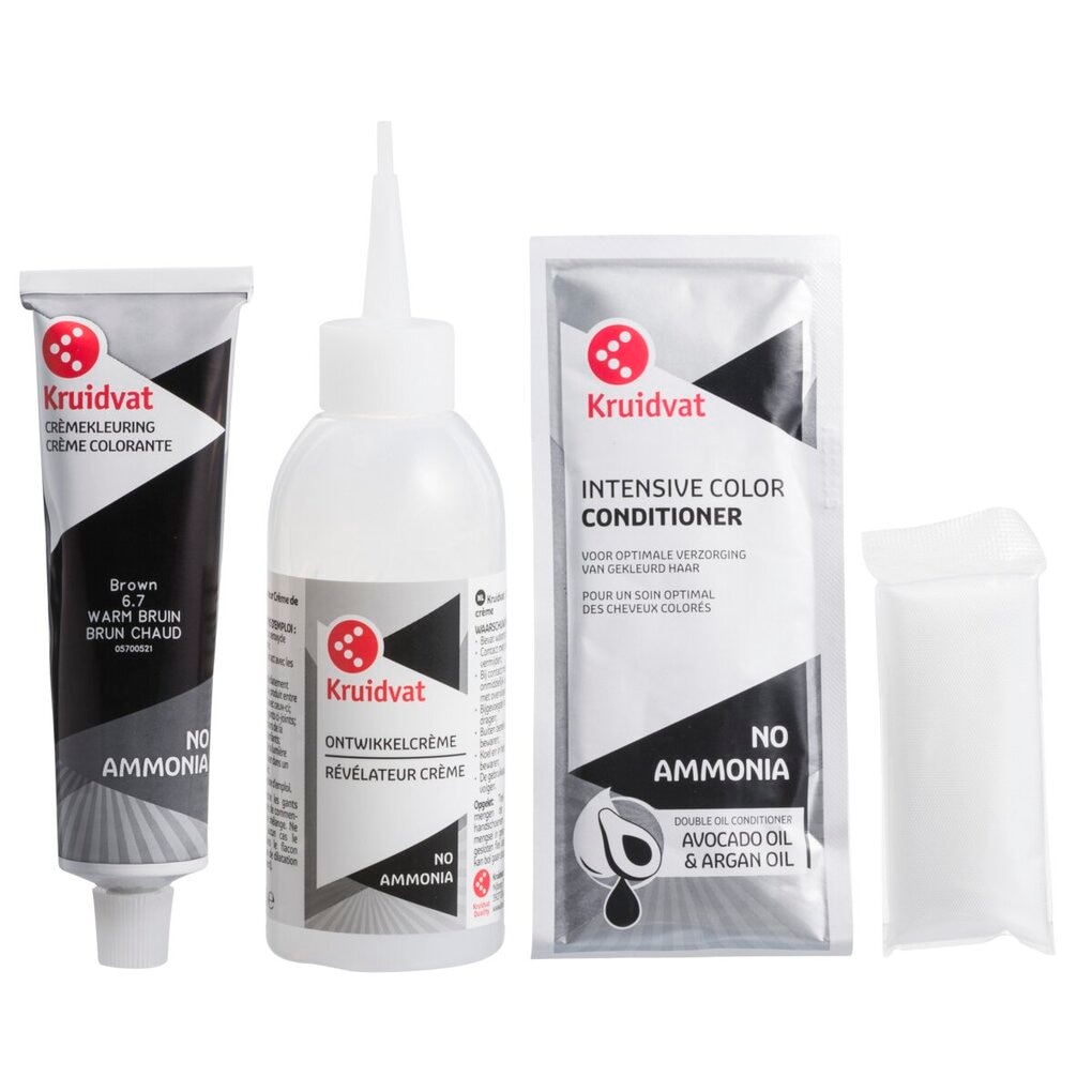 Kruidvat No Ammonia 6.7 Warm Bruin Crème Haarkleuring