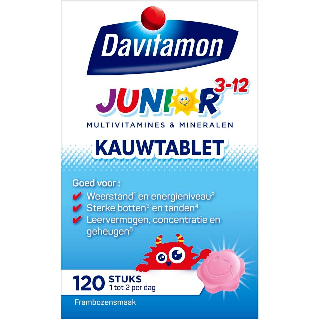 Davitamon Junior 3+ Framboos Kauwtabletten