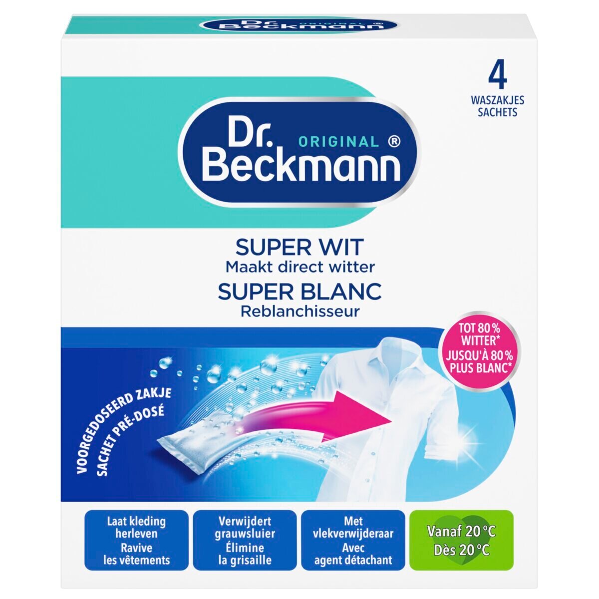 Afbeelding van Dr. Beckmann Super Wit Intensieve Witmaker - 4x40g