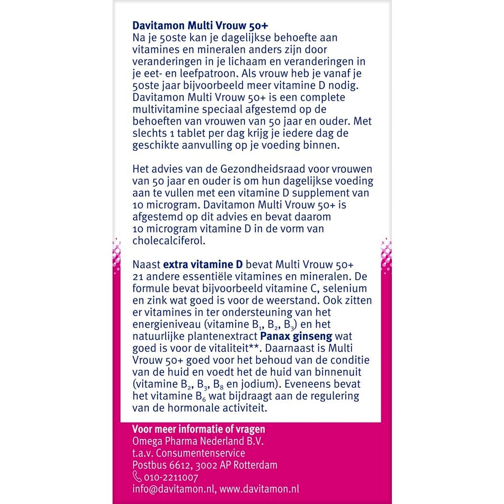 Davitamon Multi Vrouw 50+ Tabletten