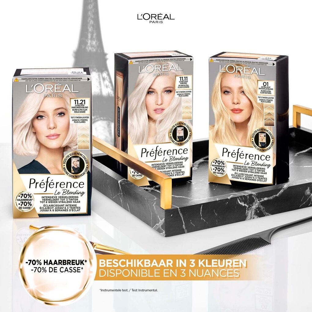 L'Oréal Paris Préférence Le Blonding 11.21 Ultra Licht Parelmoer Asblond Permanente Haarkleuring