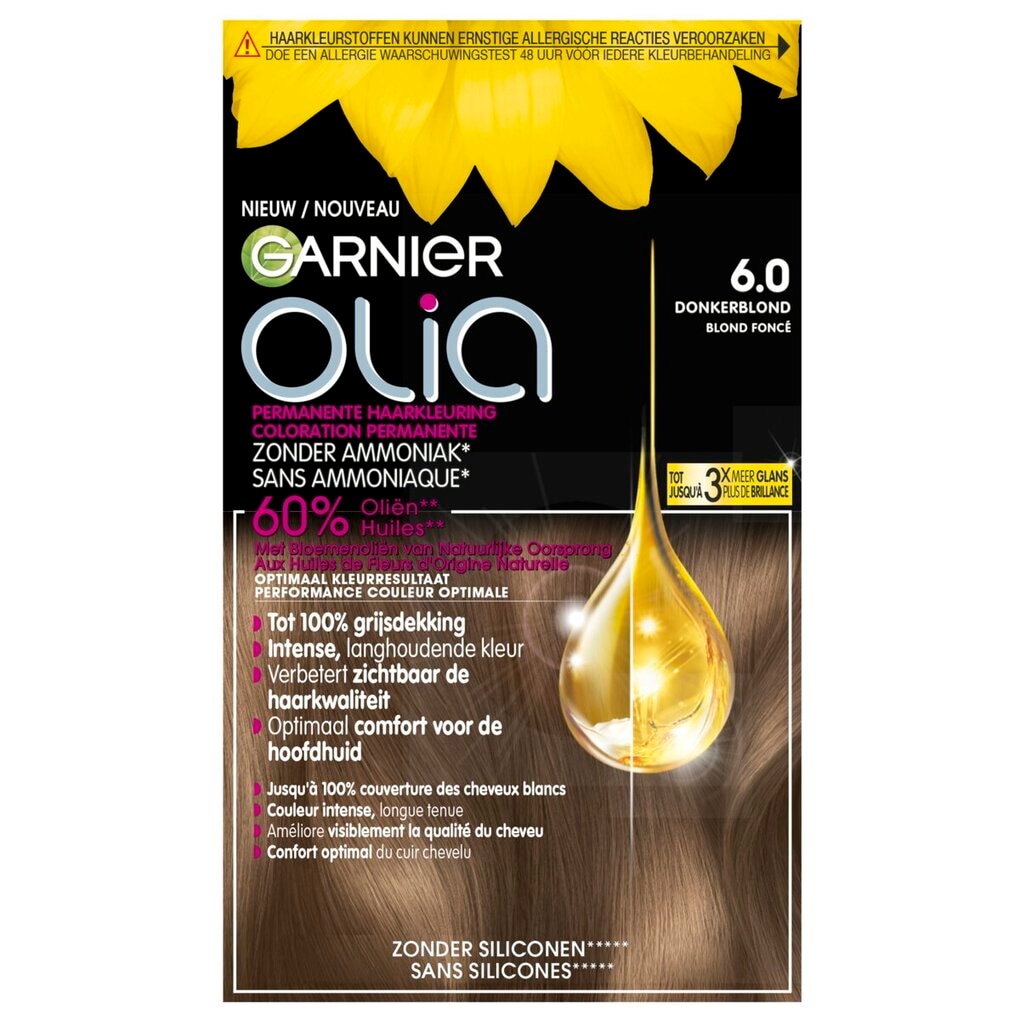 Garnier Olia 6.0 Donkerblond Permanente Haarkleuring Garnier Olia 6.0 Donkerblond Permanente Haarkleuring