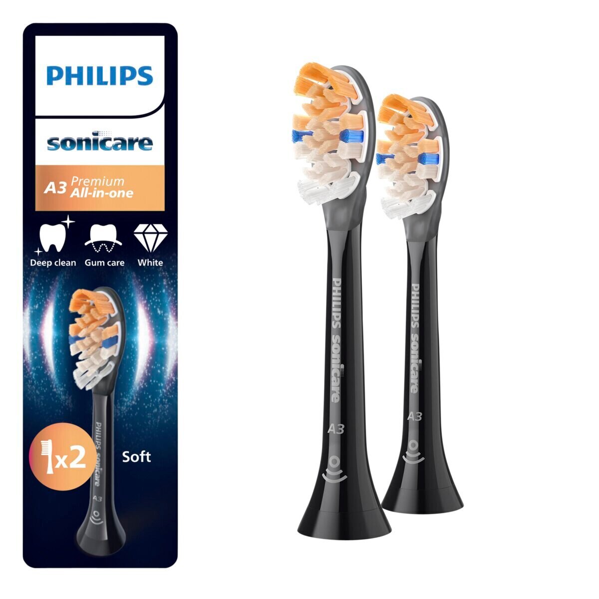 Afbeelding van Philips Sonicare A3 Premium All-in-One Opzetborstels - 2 stuks