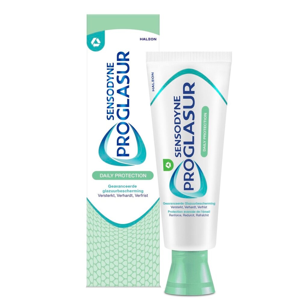 Proglasur Daily Protection Multi-Action Tandpasta helpt het tandglazuur beschermen tegen de gevolgen van dagelijkse zuren.