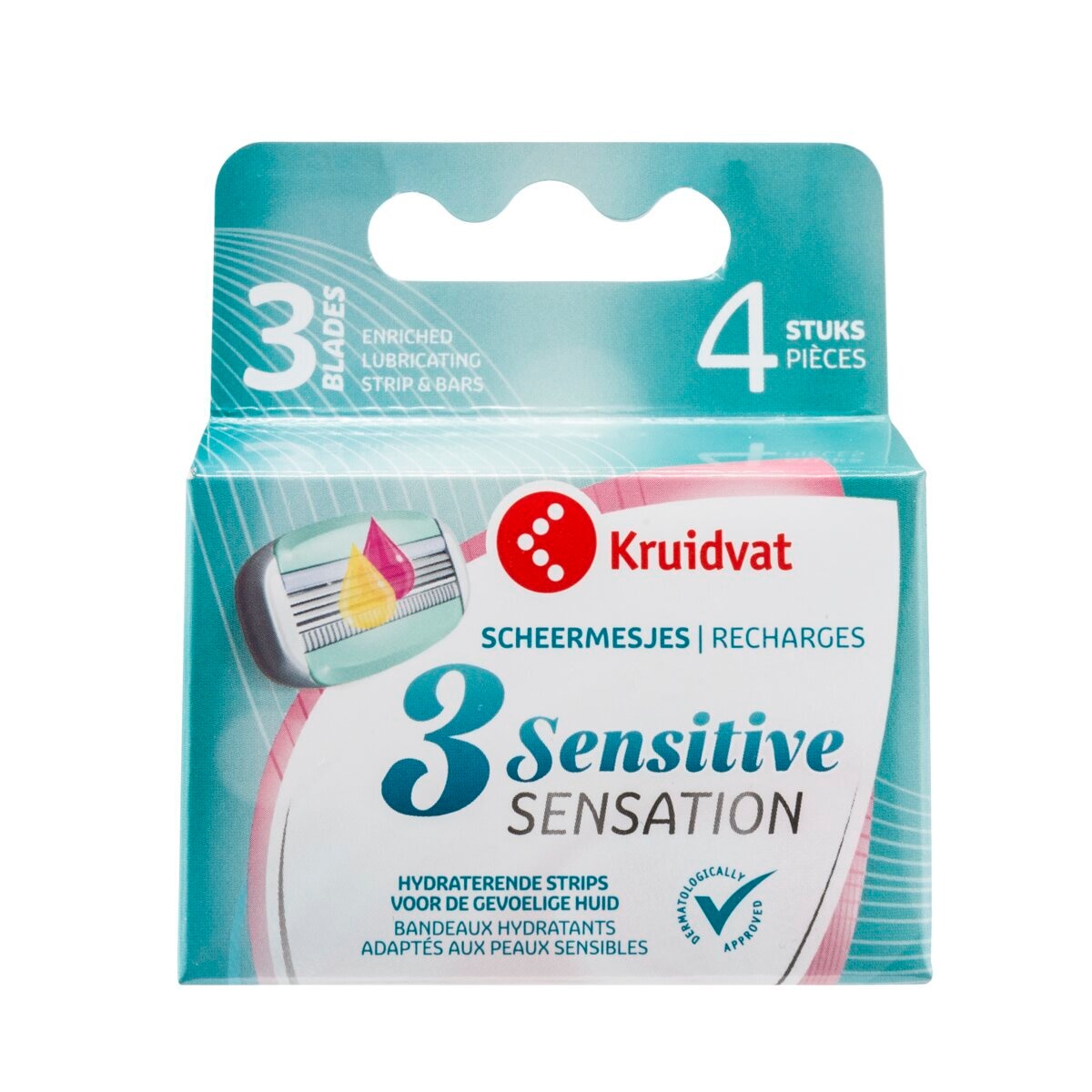 Afbeelding van Kruidvat 3 Sensitive Scheermesjes - 4 stuks
