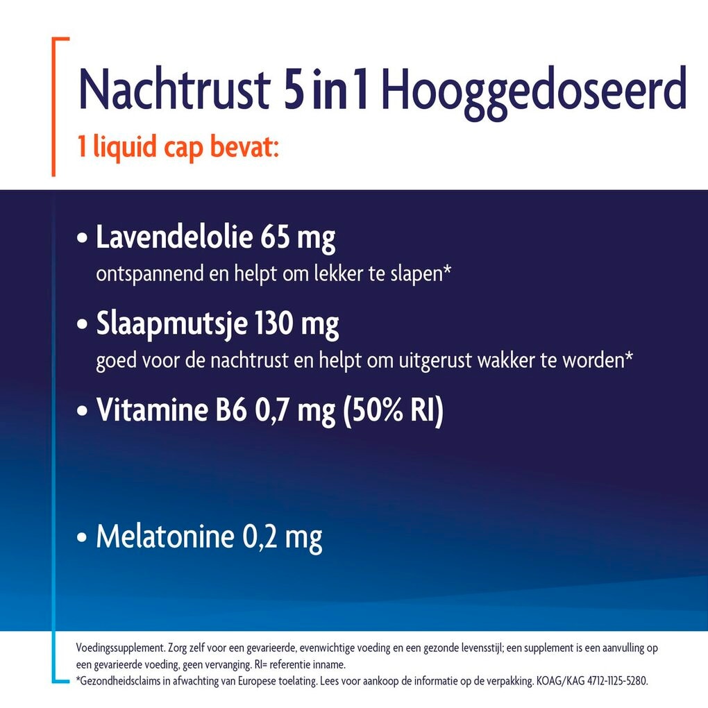 Shiepz Nachtrust 5-In-1 Hooggedoseerd Liquid Capsules