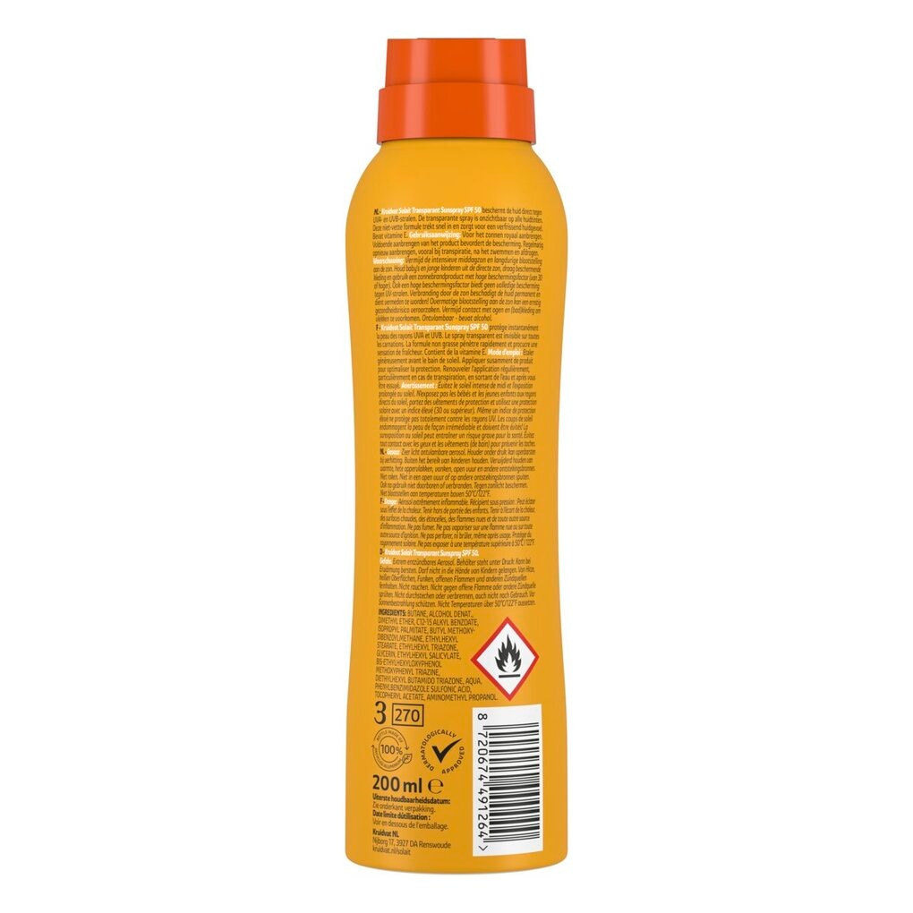 Kruidvat Solait Transparant SPF50 Refreshing Sunspray