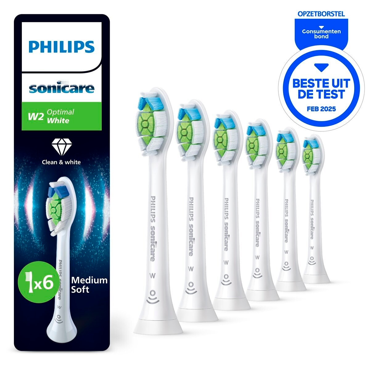 Afbeelding van Philips Sonicare Optimal White Opzetborstels - 6 stuks