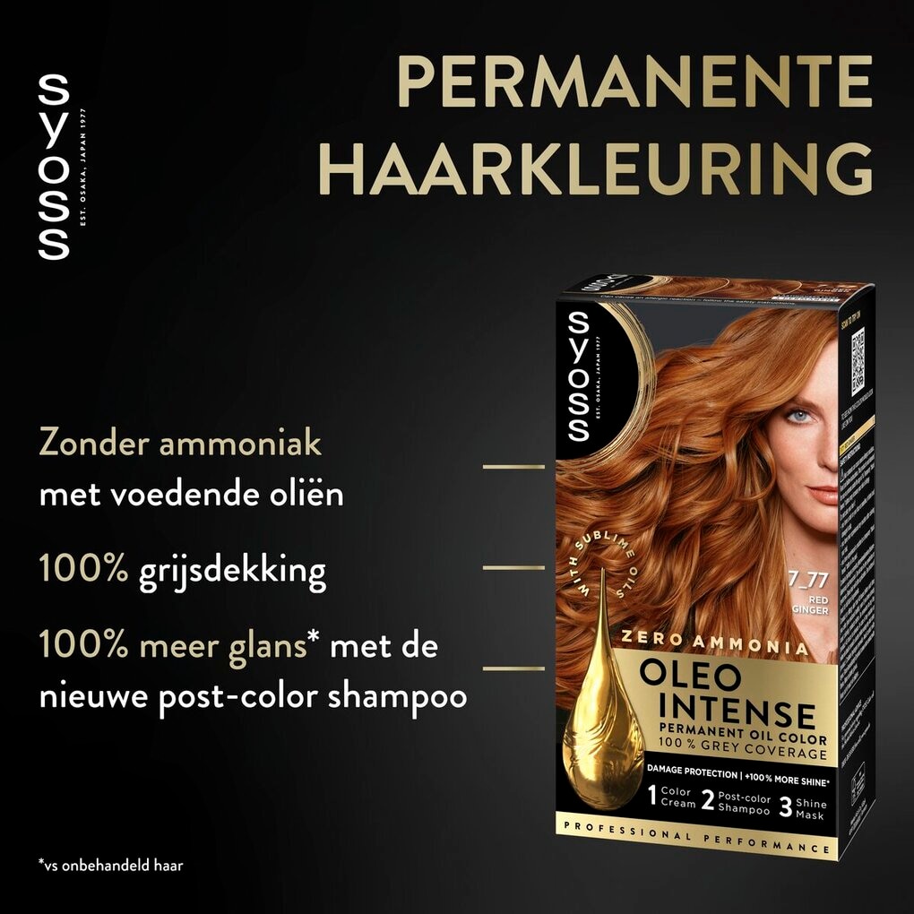 Syoss Oleo Intense 7-77 Koperblond Permanente Haarkleuring