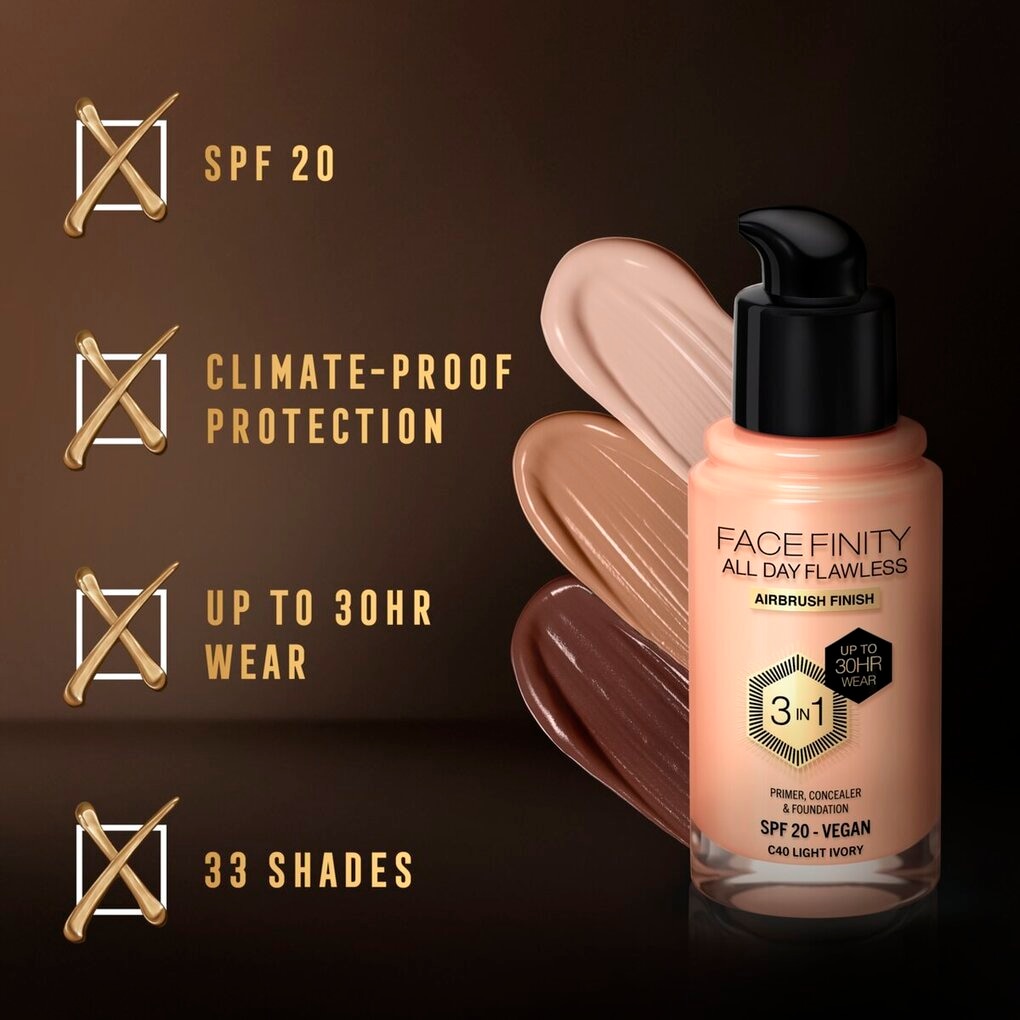 Max Factor Facefinity All Day Flawless C40 Light Ivory Foundation