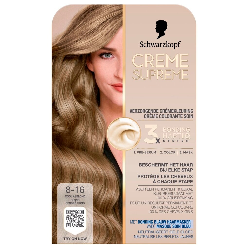 Schwarzkopf Creme Supreme 8-16 Cool Asblond Verzorgende Crèmekleuring Schwarzkopf Creme Supreme 8-16 Cool Asblond Verzorgende Crèmekleuring