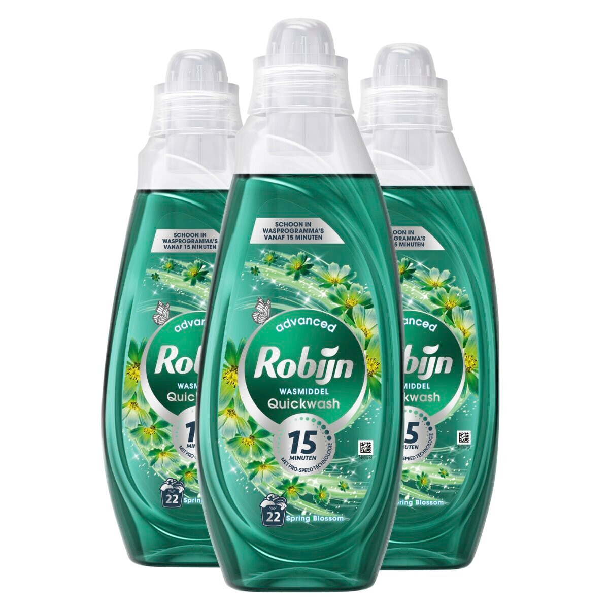 Product afbeelding van Robijn Quickwash Spring Blossom Wasmiddel - 3x22 wasbeurten