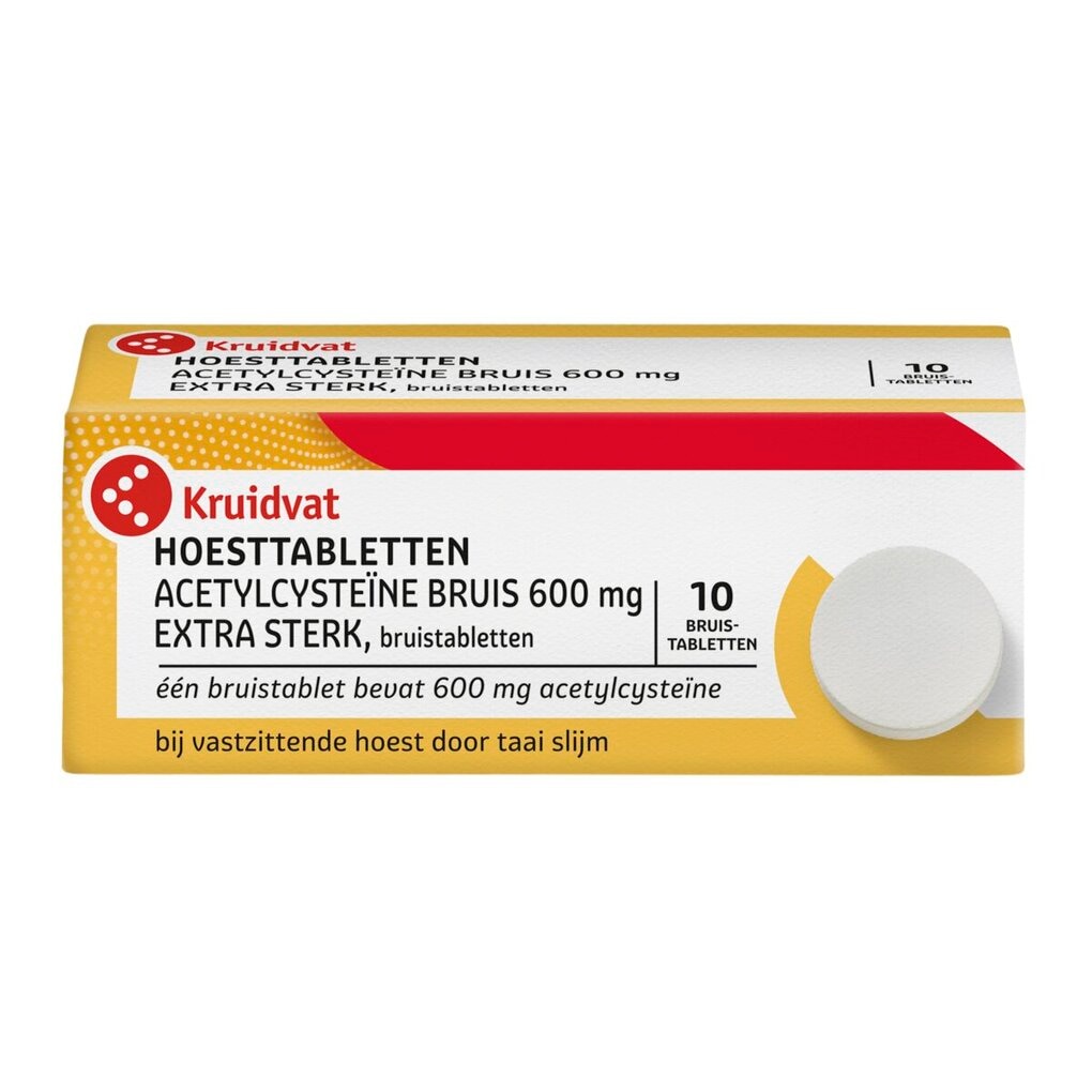Kruidvat Acetylcysteïne 600mg Extra Sterk Bruis Hoesttabletten