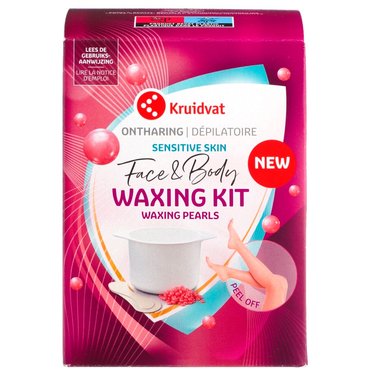 Afbeelding van Kruidvat Face & Body Peel Off Waxing Pearls Waxing Kit - 250g