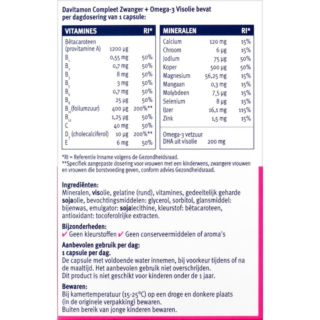 Davitamon Compleet Zwanger + Omega-3 Visolie Capsules