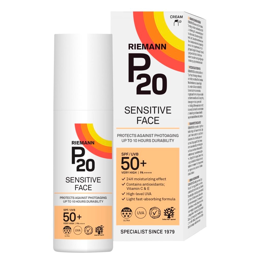 P20 Sensitive Face SPF50+ Zonnebrandcrème