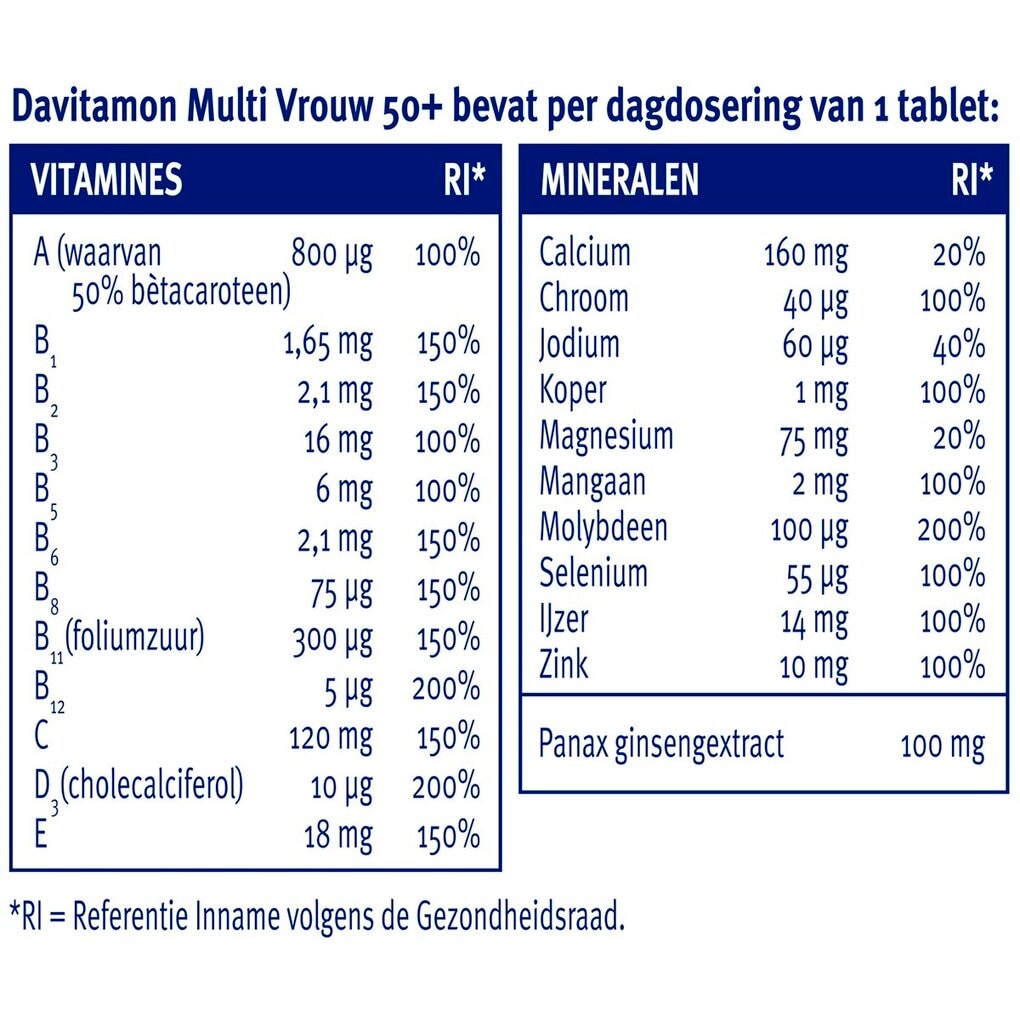 Davitamon Multi Vrouw 50+ Tabletten