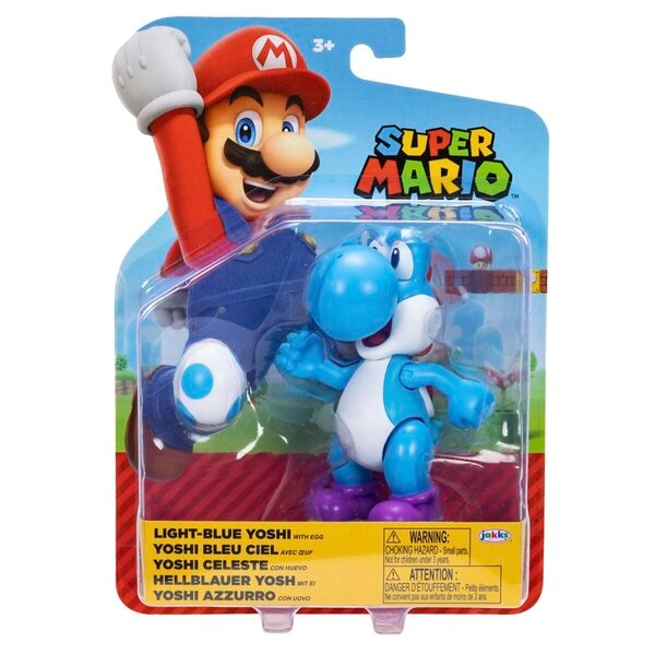 Super Mario Light Blue Yoshi Figuur