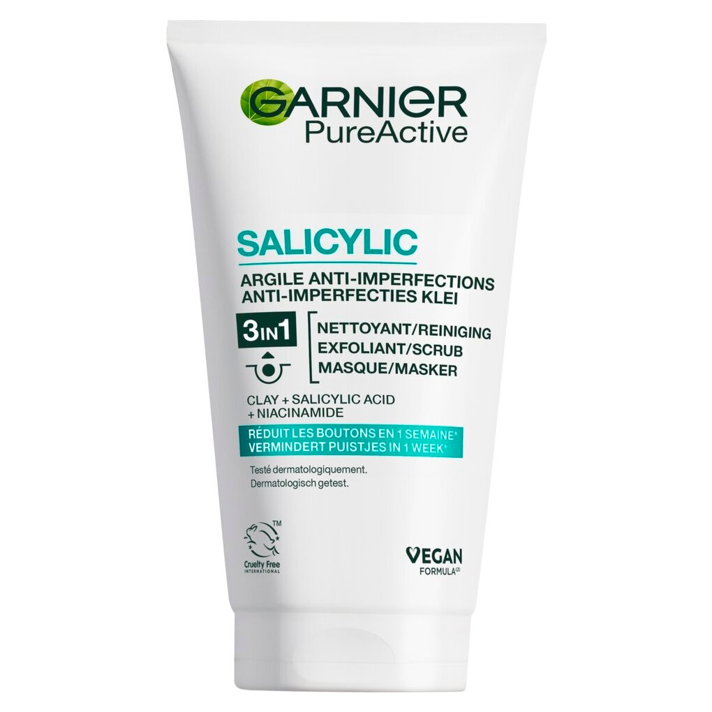 Garnier PureActive Anti-Puistjes 3-in-1 Reiniging Scrub Masker