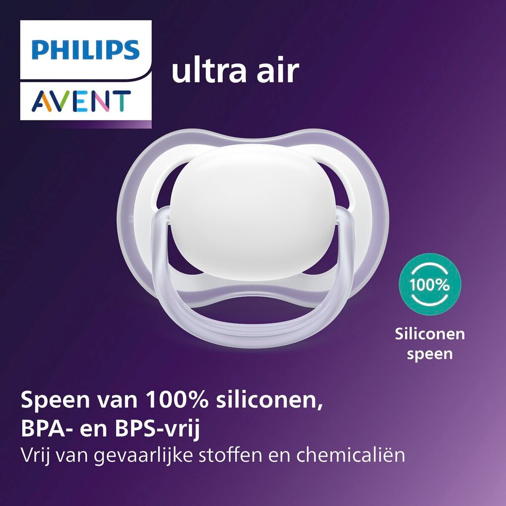 Philips Avent Soother Ultra Air 6-18M SCF376/28 Nighttime Fopspeen