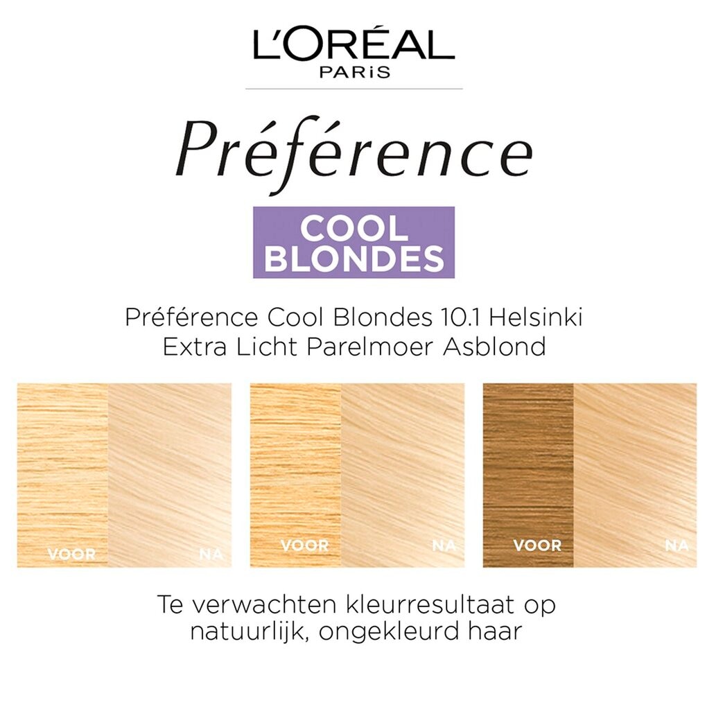 L'Oréal Paris Préférence Cool Blondes 10.1 Extra Licht Asblond Permanente Haarkleuring