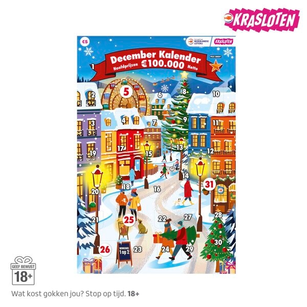 Krasloten Decemberkalender 2026 - 5 Euro