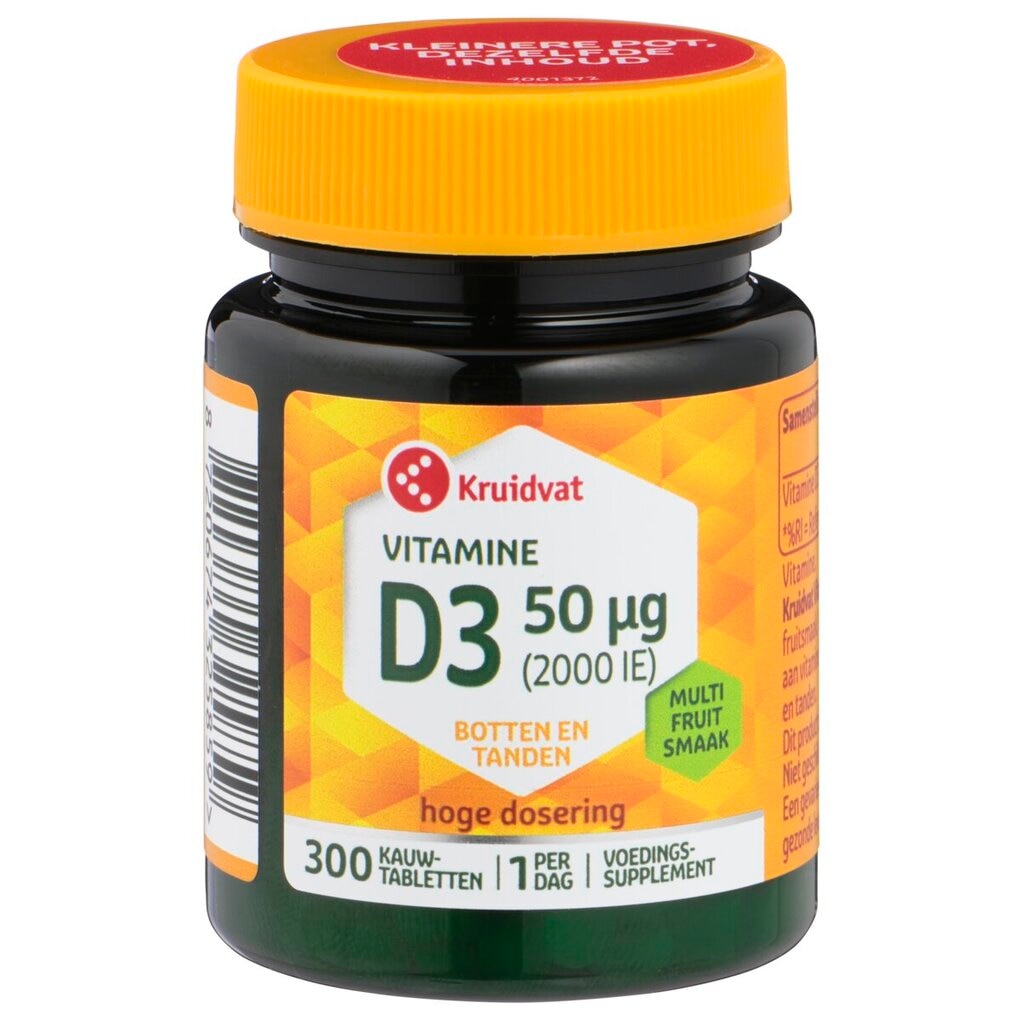 Kruidvat Vitamine D3 50 Mcg Kauwtabletten