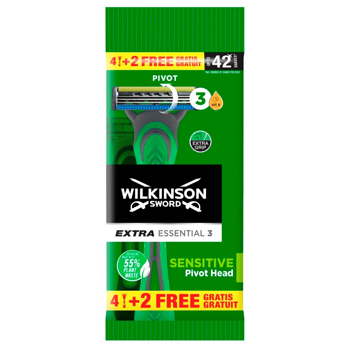Afbeelding van Wilkinson Sword Extra Essential 3 Sensitive Wegwerpscheermesjes - 6 stuks