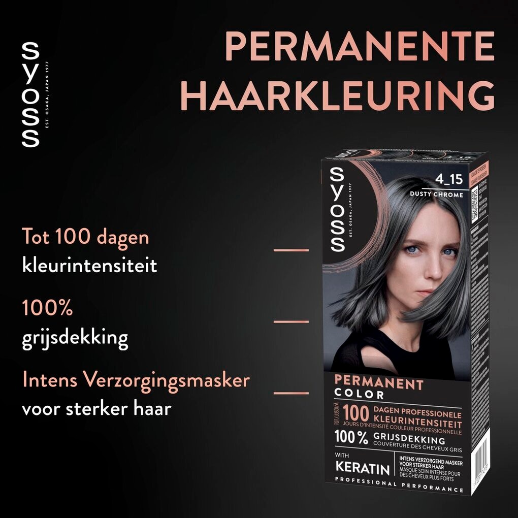 Syoss 4-15 Dusty Chrome Permanente Haarkleuring