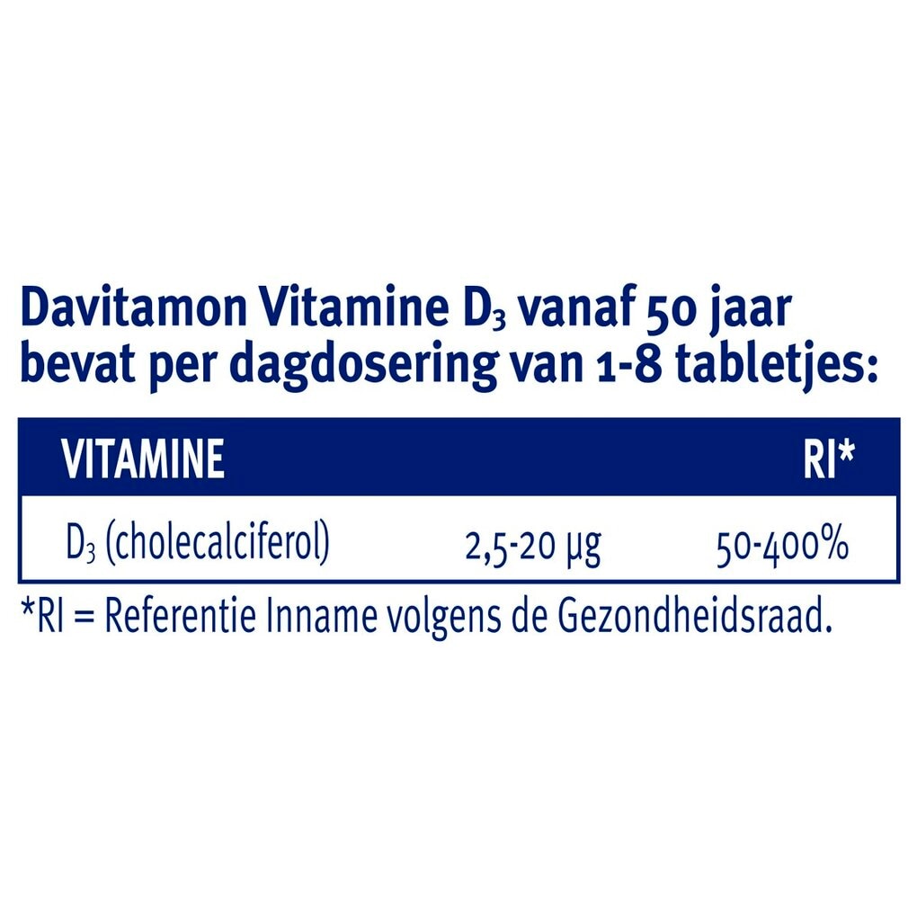 Davitamon Vitamine D3 Vanaf 50 Jaar Tabletten