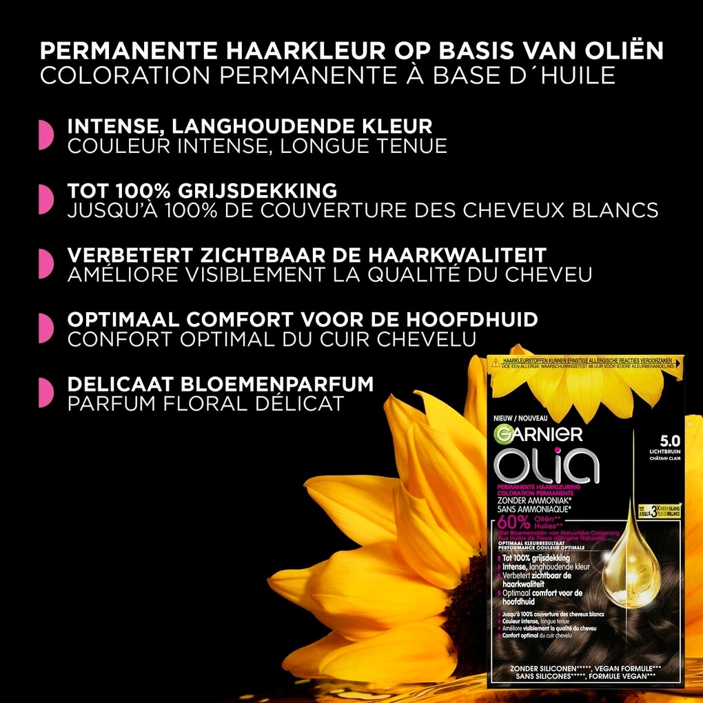 Garnier Olia 4.15 IJs Kastanje Middenbruin Permanente Haarkleuring