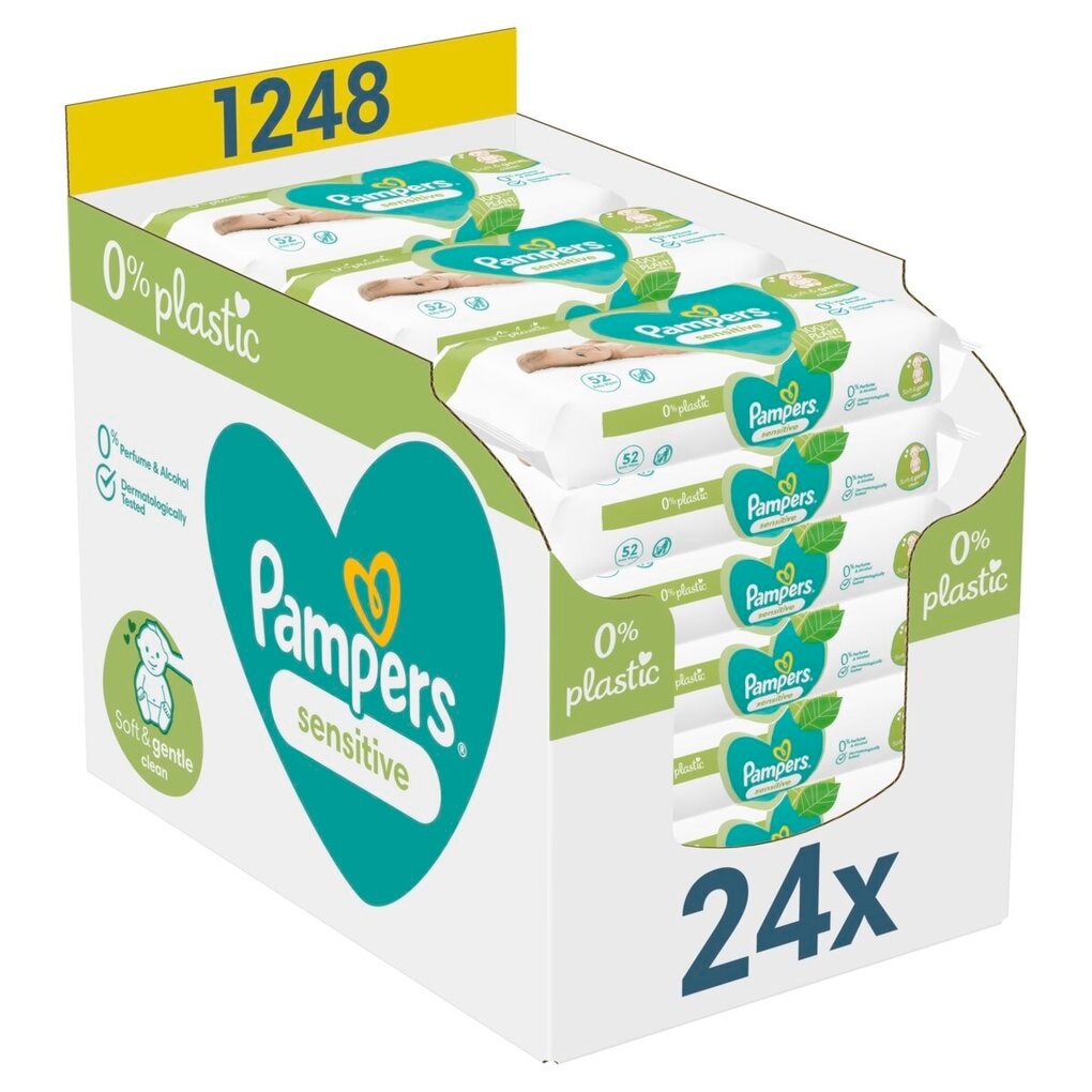 Pampers Sensitive 0% Plastic Babydoekjes Pampers Sensitive 0% Plastic Babydoekjes
