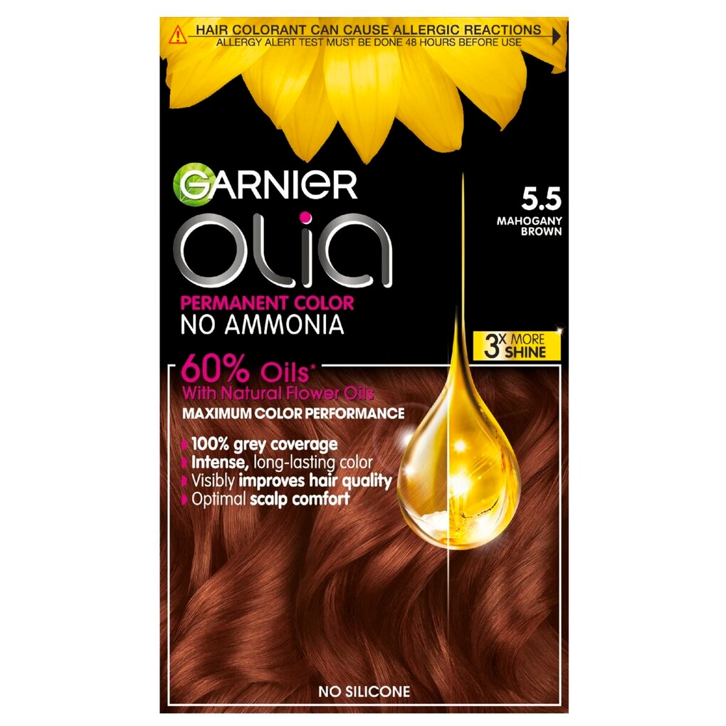 Garnier Olia 5.5 Mahonie Lichtbruin Permanente Haarkleuring Garnier Olia 5.5 Mahonie Lichtbruin Permanente Haarkleuring