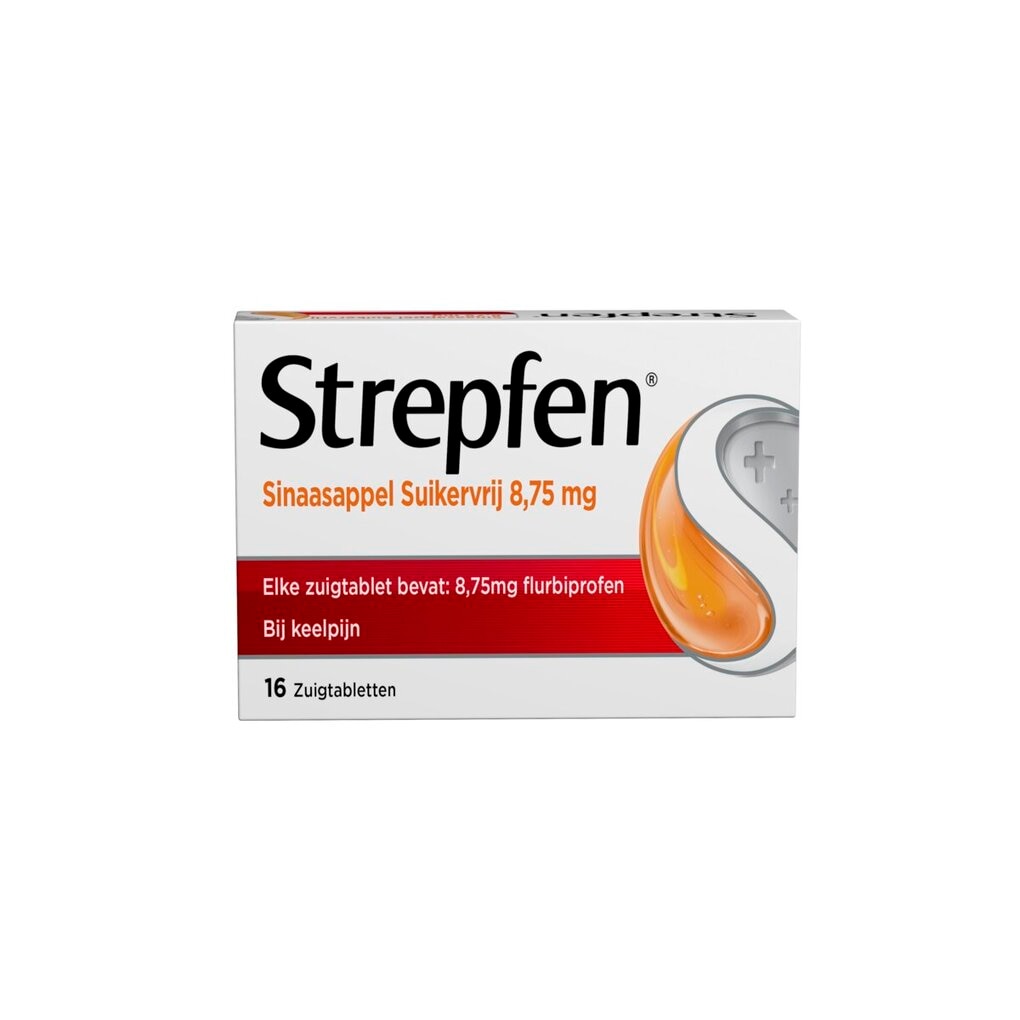 Strepfen Sinaasappel Suikervrij 8,75 mg Zuigtabletten