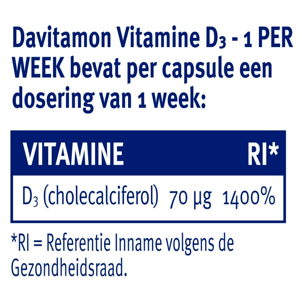 Davitamon Vitamine D3 1 Per Week Capsules