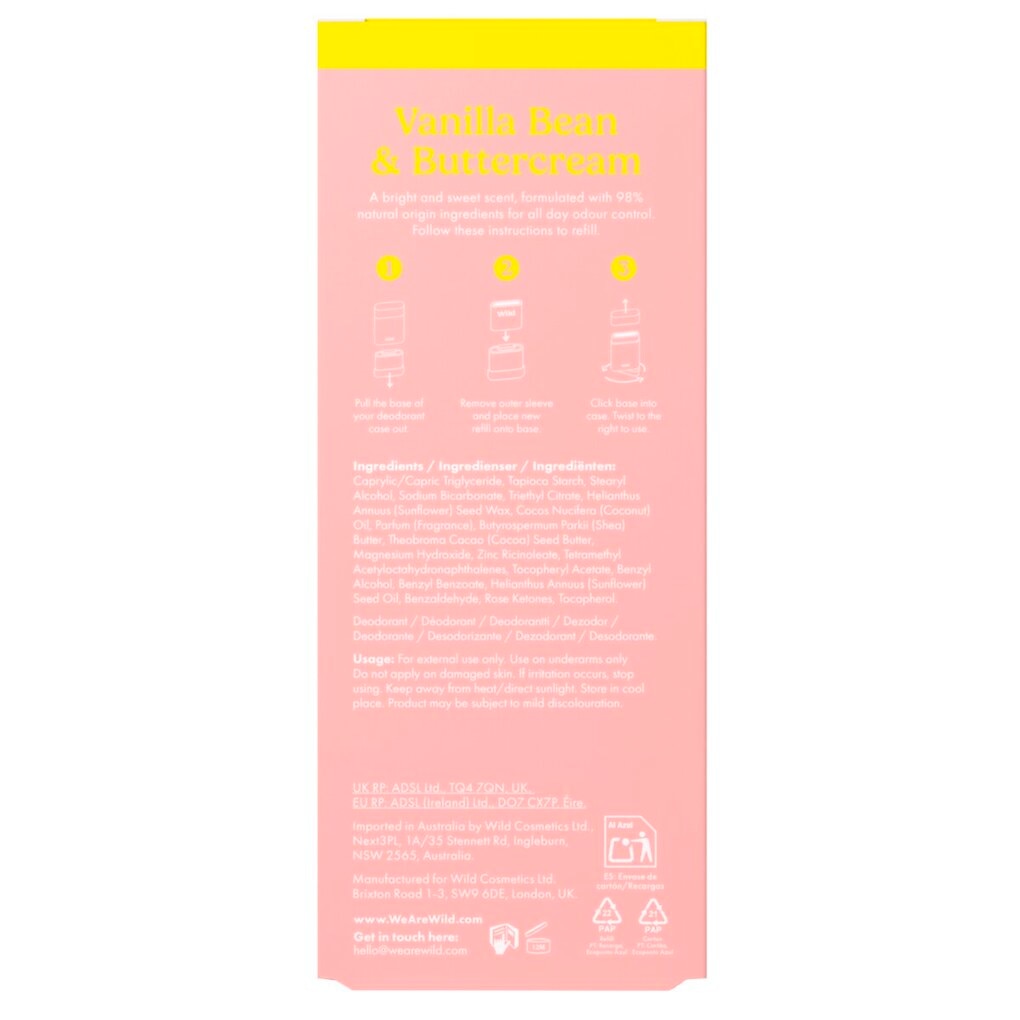 Wild Vanilla Bean & Buttercream Navulbare Deodorant Stick