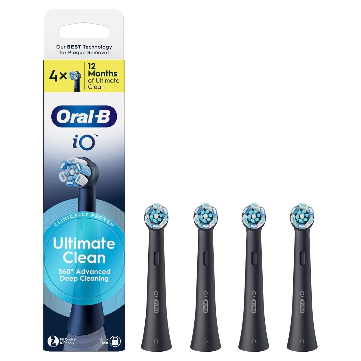 Afbeelding van Oral-B iO Ultimate Clean Opzetborstels - Zwart, 4 stuks