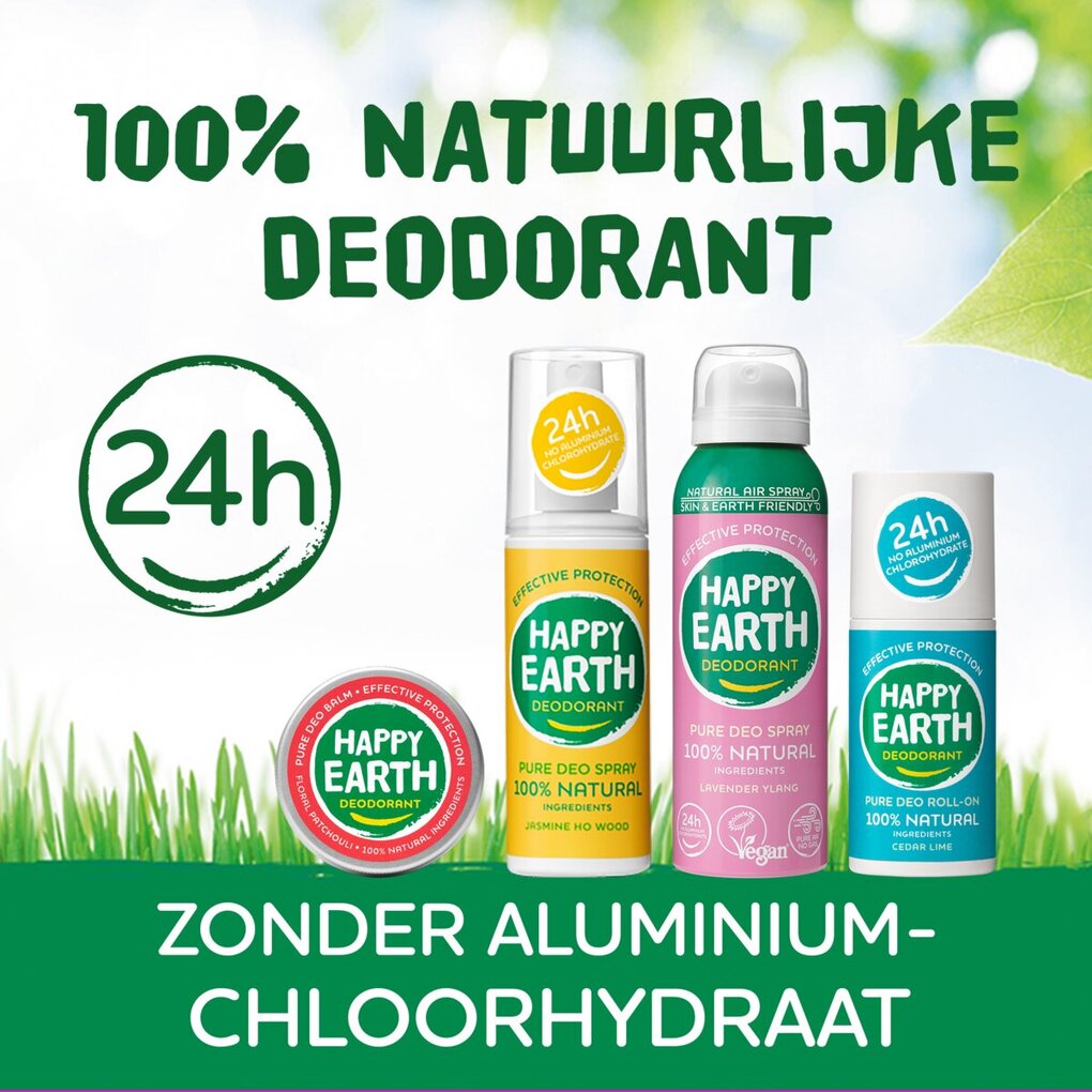 Happy Earth 100% Natural Cedar Lime Deodorant Roller
