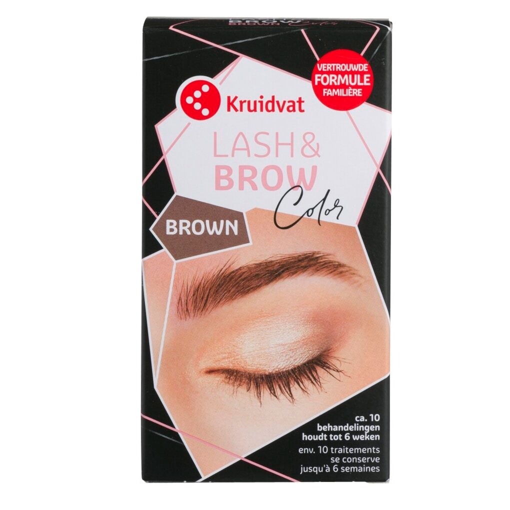 Kruidvat Lash & Brow Color Brown Wimper- en Wenkbrauwverf Kruidvat Lash & Brow Color Brown Wimper- en Wenkbrauwverf