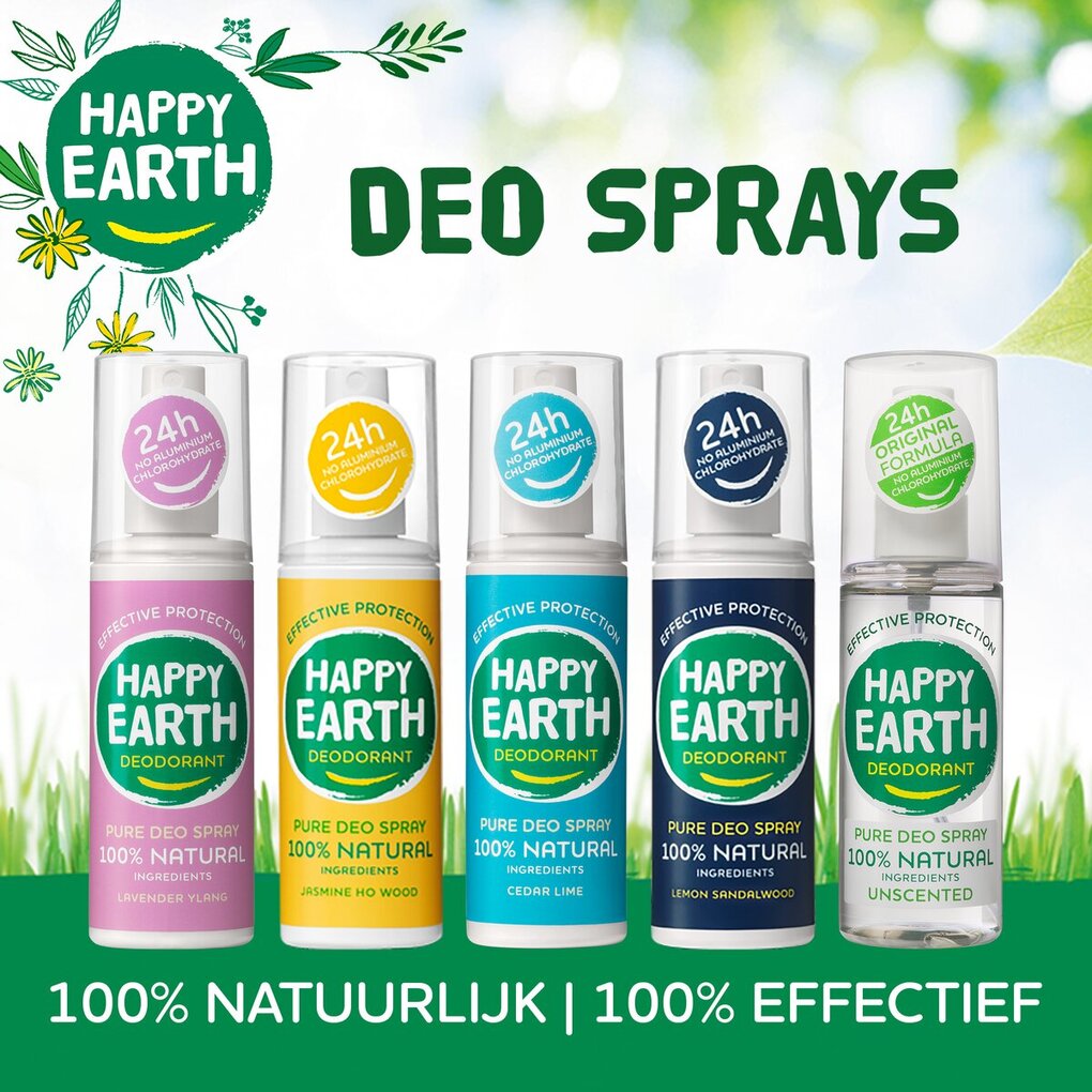 Happy Earth 100% Natural Jasmine Ho Wood Deodorant Spray