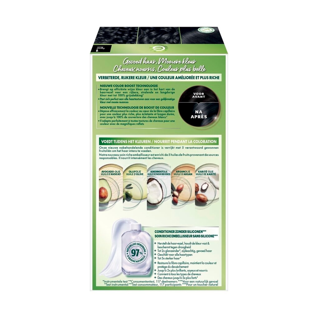 Garnier NutrisseUltra Crème 1 Zwart Permanente Haarkleuring