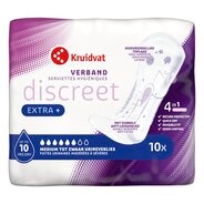 Afbeelding van Kruidvat Discreet Extra+ Incontinentieverband - 10 stuks