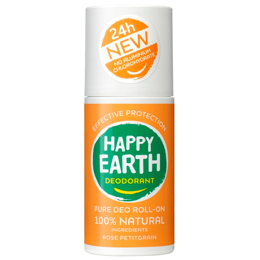 Happy Earth Rose Petitgrain Deodorant Roller
