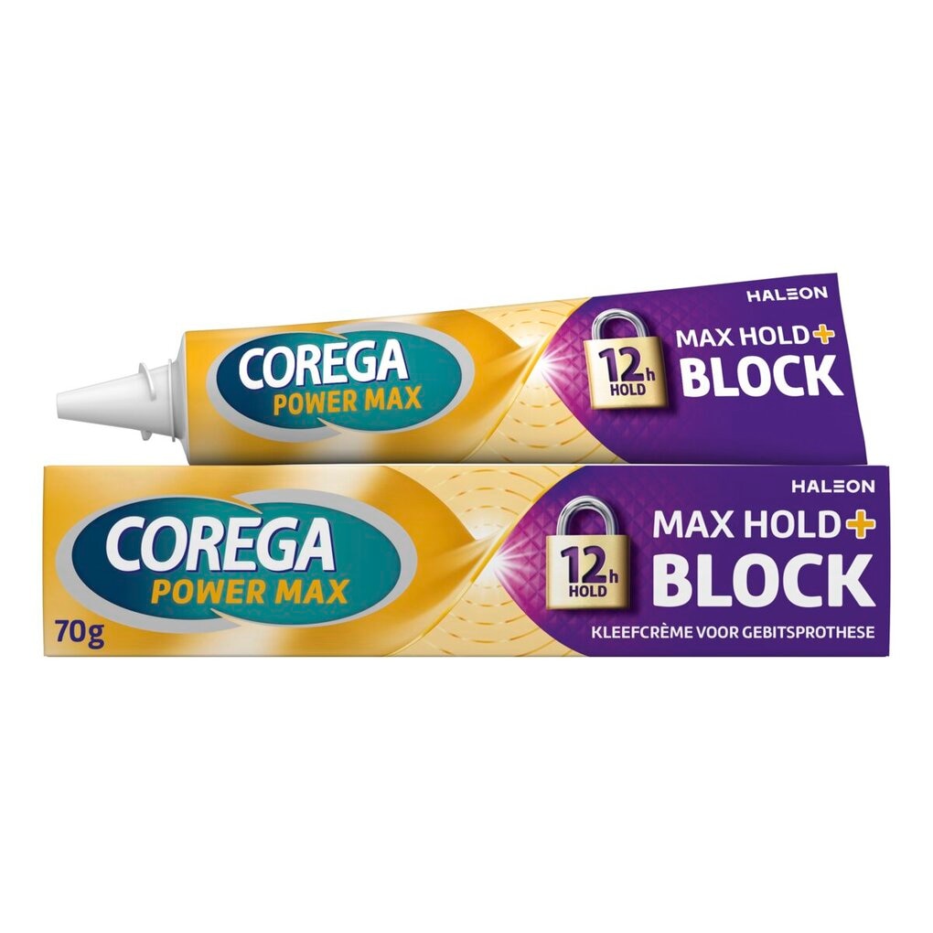 Corega Power Max Max Hold + Block Kleefcrème