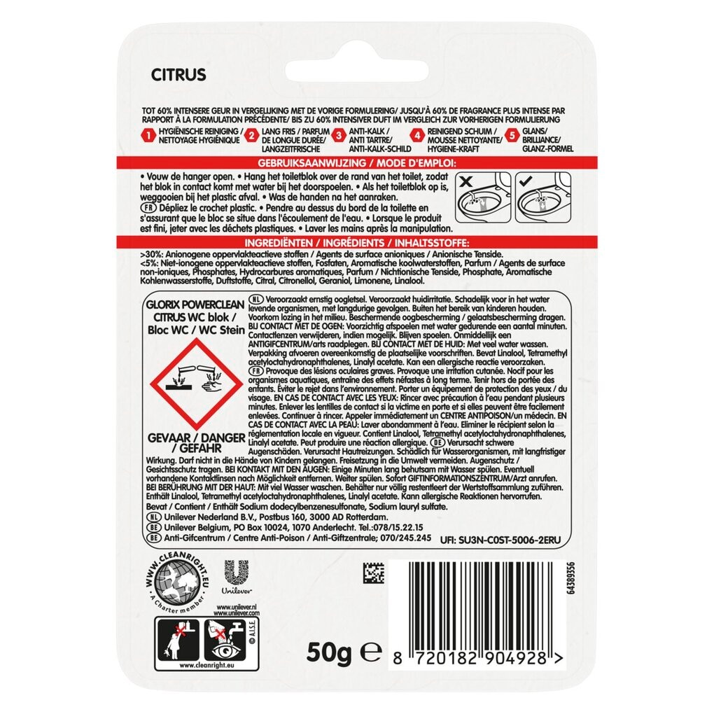 Glorix PowerClean Citrus Toiletblok