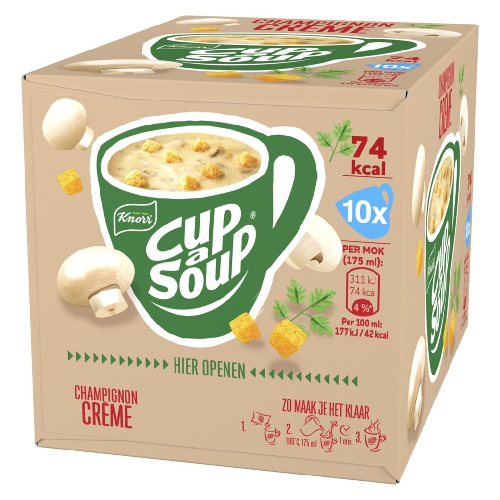 Geniet tijdens een dip van een lekker soepje met Cup A Soup Champignon. Geniet tijdens een dip van een lekker soepje met Cup A Soup Champignon.