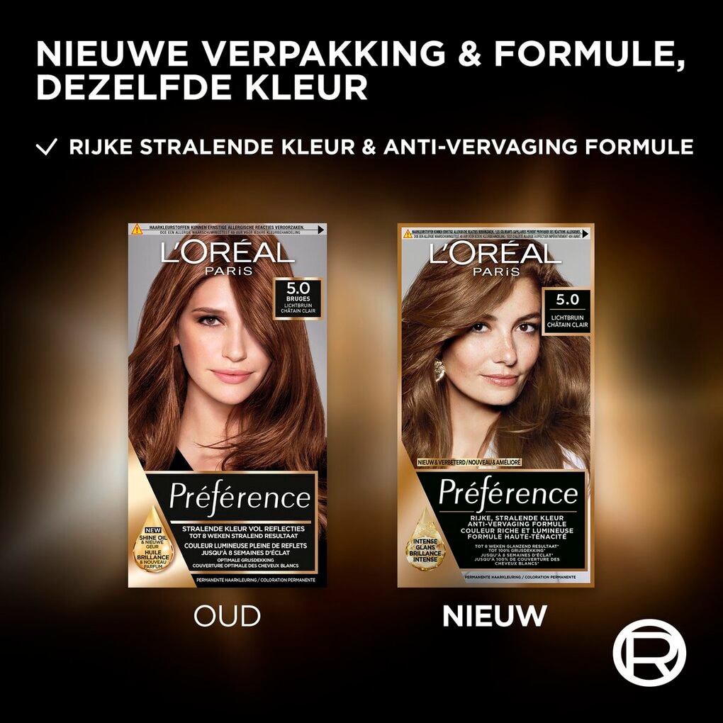 L'Oréal Paris Préférence 5 Lichtbruin Permanente Haarkleuring