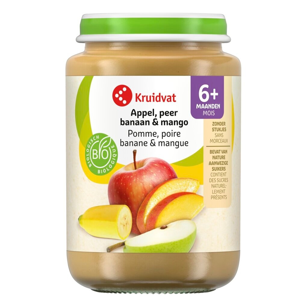 Kruidvat 6+M Bio Appel, Peer Banaan & Mango Fruithapje